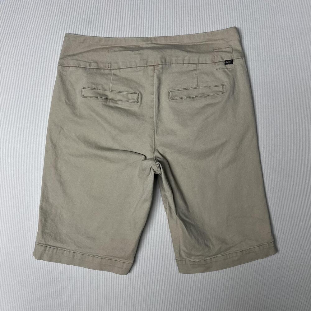 Jag Jeans Shorts Womens 14 Beige Twill Bermuda Pull On Classic Fit Stretch